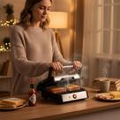 Sanduicheira Elétrica Grill 1000W 127V Inox Antiaderente Compacta com Prensa Ajustável
