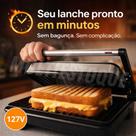 Sanduicheira Elétrica Grill 1000W 127V - Inox