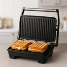 Sanduicheira Elétrica Grill 1000W 127V ou 220V inox escovado Eficiente Casa Cozinha Escritórios Comércio Lanches Rápidos