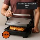 Sanduicheira Elétrica Grill 1000W 220V - Inox