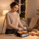 Sanduicheira Elétrica Grill 1000W Inox 220V Antiaderente Compacta para Lanches Rápidos