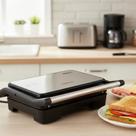Sanduicheira Elétrica Grill 1000W Preparar Lanches Sanduíches Carnes Finas Legumes Petiscos de Forma Rápida Prática e mais Saudável Inox
