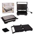 Sanduicheira Elétrica Grill Aço Inox 1000W 127V 220V Antiaderente Lanches Cozinha Escritório