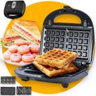 Sanduicheira Elétrica Portátil 3em1 Waffle Donuts Fast Antiaderente Chapa E Grill 110v