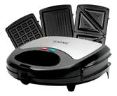 Sanduicheira Grill Elétrico Waffles Gadnic 3 Em 1 Cor Preto