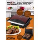 Sanduicheira Grill Press Inox Red Porta-Fio Philco 220V
