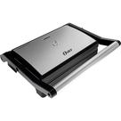 Sanduicheira Mini Grill Elétrico Oster Inox 2 em 1 com Chapas Ondulada e Lisa, Potência de 1000W e Abertura 180 Graus OGRL230 127V