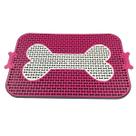 Sanitário banheiro tapete higiênico osso canino pet cachorra cão rosa de plástico lavável limpa fácil