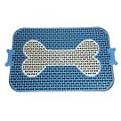 Sanitário banheiro tapete higiênico osso canino pet cachorro cão azul de plástico lavável limpa fácil