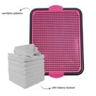 Sanitário Plástico Pet Rosa com 9 Refis Absorventes Laváveis - Quality