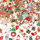 SANNIX, 350 unidades de pingentes de Natal, esmalte dourado, artesanato DIY