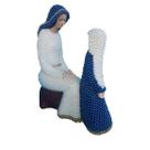 Santa Ana Sentada com Maria com Pérolas 30 cm linda
