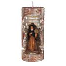 Santa Clara. Rossoni Velas. Gruta em vela tam 07x16cm vermalha. Imagem em resina 9cm