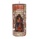 Santa Luzia. Rossoni Velas. Gruta em vela tam 07x16cm vermelha. Imagem em resina 9cm