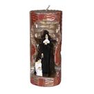 Santa Paulina. Rossoni Velas. Gruta em vela tam 07x16cm vermelha. Imagem em resina 9cm