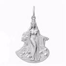 Santa Yemanja Grande Medalha 3 Cm Ouro Branco 18k Pingente Iemanja Rainha do Mar k220