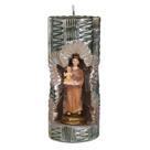 Santo Antônio. Rossoni Velas. Gruta em vela tam 07x16cm verde. Imagem em resina 9cm