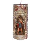 São Cristovão. Rossoni Velas. Gruta em vela tam 07x16cm vermelha. Imagem em resina 9cm
