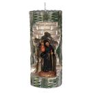 São Longuinho. Rossoni Velas. Gruta em vela tam 07x16cm verde. Imagem em resina 9cm