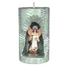 São Rafael Arcanjo. Rossoni Velas. Gruta em vela tam 10x16cm verde claro. Imagem em resina 10cm