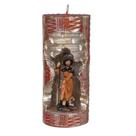 São Roque. Rossoni Velas. Gruta em vela tam 07x16cm vermelha. Imagem em resina 9cm
