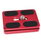 Sapata Engate Rápido Aluminio base retangular parafuso 1/4 base de encaixe tam. 50x38mm Vermelho