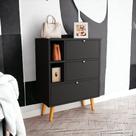 Sapateira 03 Gavetas Classic Preto Jm3