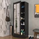 Sapateira 1 Porta com Espelho Jade Multimóveis Preta Sapateira 1 Porta com Espelho Jade Multimóveis Preta