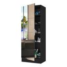 Sapateira 1 Porta Com Espelho Jade Multimóveis V6007 Preto
