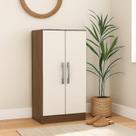 Sapateira 2 Portas e 3 Prateleiras Monaco Marrom/Castanho/Off White