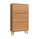Sapateira 3 Portas Basculantes Curve Carvalho Xingu 130x76x24 cm Completa Móveis