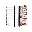 Sapateira 30 Pares 10 Prateleiras Estante Armazenamento Empilhável Suporte Para 60 Tenis Sapatos Organizador Modular