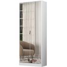 Sapateira Armário Multiuso com Espelho 2 Portas Prestige Branco