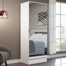 Sapateira Armário Multiúso Madesa Isis 1 Porta com Espelhos - Branco Sapateira Armário Multiúso Madesa Isis 1 Porta com Espelhos - Branco