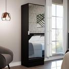 Sapateira Armário Multiúso Madesa Isis 1 Porta com Espelhos - Preto Sapateira Armário Multiúso Madesa Isis 1 Porta com Espelhos - Preto