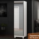 Sapateira até 40 Pares com Porta com Espelho com Pés Multiuso Gold Gelius - Branco Acetinado MDF Sapateira até 40 Pares com Porta com Espelho com Pés Multiuso Gold Gelius - Branco Acetinado MDF