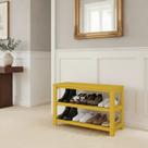 Sapateira Banco de Piso para Closets e Quartos 8 Pares Sapatos - Amarelo Laca
