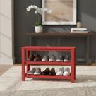 Sapateira Banco de Piso para Closets e Quartos 8 Pares Sapatos - Vermelho Laca