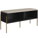 Sapateira Banco Hall De Entrada Industrial Indy A03 Nero Dourado - Lyam Decor