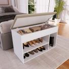 Sapateira Baú Multiuso 81x48 cm Branco Sapateira Baú Multiuso 81x48 cm Branco
