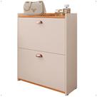 Sapateira Closet Vertical Organizadora 12 Pares Calçados Unissex Prateleira 2 Andares Gavetas Basculante Off White/Cinamomo - Lojas RPM