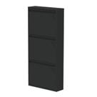Sapateira de Aço Plus 50 cm com 3 Portas com Abertura Simultânea na Cor Preta