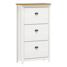 Sapateira de Madeira 3 Portas 70cm Estilo Americano Lázio F07 Branco/Carvalho - Mpozenato