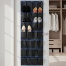 Sapateira de Porta 28 Bolsos Extra Grande Para14 Pares Calçados Grandes 3 Novos Ganchos Anti Risco Instalação sem Furos