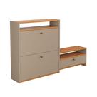 Sapateira Diamante 3 Portas Basculante Decoração Hall Entrada 18 Pares Calçados Armário Organizador Infantil Adulto Cor:
