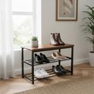 Sapateira Estante Organizadora Estilo Industrial 60cm Preto