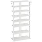 Sapateira HOOBRO Vertical de 8 camadas de madeira branca para 16 pares