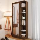 Sapateira Jhully 1 Porta com Espelho Castanho Hp - Bci Móveis Sapateira Jhully 1 Porta com Espelho Castanho Hp - Bci Móveis