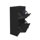 Sapateira Mercurio II 2Gav P/12 Pares MDP 12mm Com Puxadores Preta Sapateira Mercurio II 2Gav P/12 Pares MDP 12mm Com Puxadores Preta