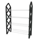 Sapateira metal plastico 4 níveis SAPT 421958 Cor:Branco e Preto